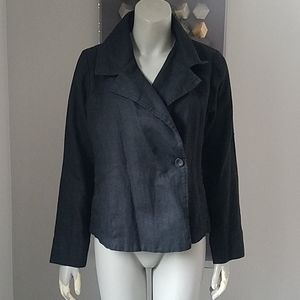 Flax 100% Linen Jacket Blazer Black